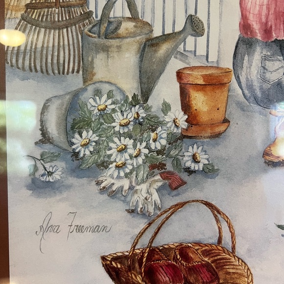 Framed and signed watercolor painting/print  by Ava Freeman 23”x19” Mom & Son - Picture 5 of 10